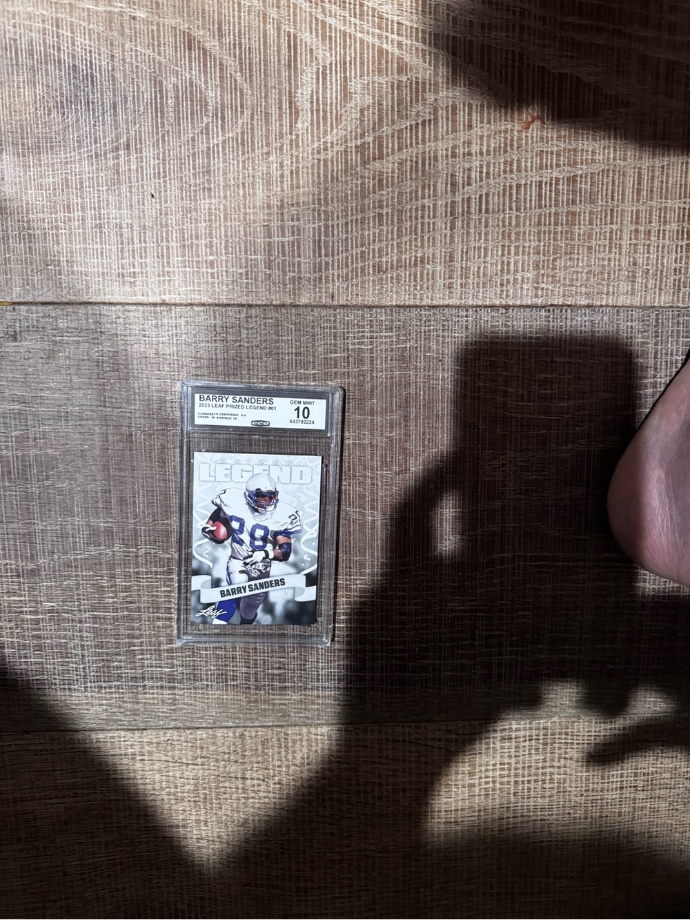 NFL Barry Sanders Trading Card - White, Silver Accents